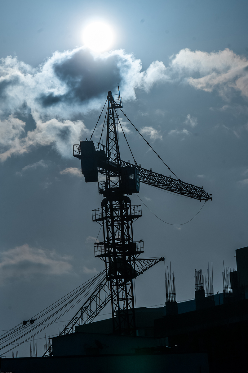 Tower construction crane stock images
